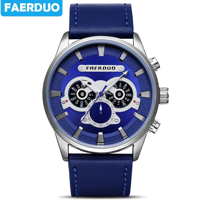 Часы наручные мужские кварцевые аналоговые брендовые Роскошные синие