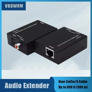 audio extender over cat5e6 cable optical toslink coax spdif digital audio extender over ethernet up to 300m free global shipping