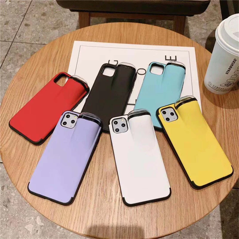 2 в 1 силиконовый чехол для телефона для iPhone 11 Pro Max Xs Max Xr X 10 8 7 Plus с держателем AirPods чехол для телефона AirPods Прямая поставка