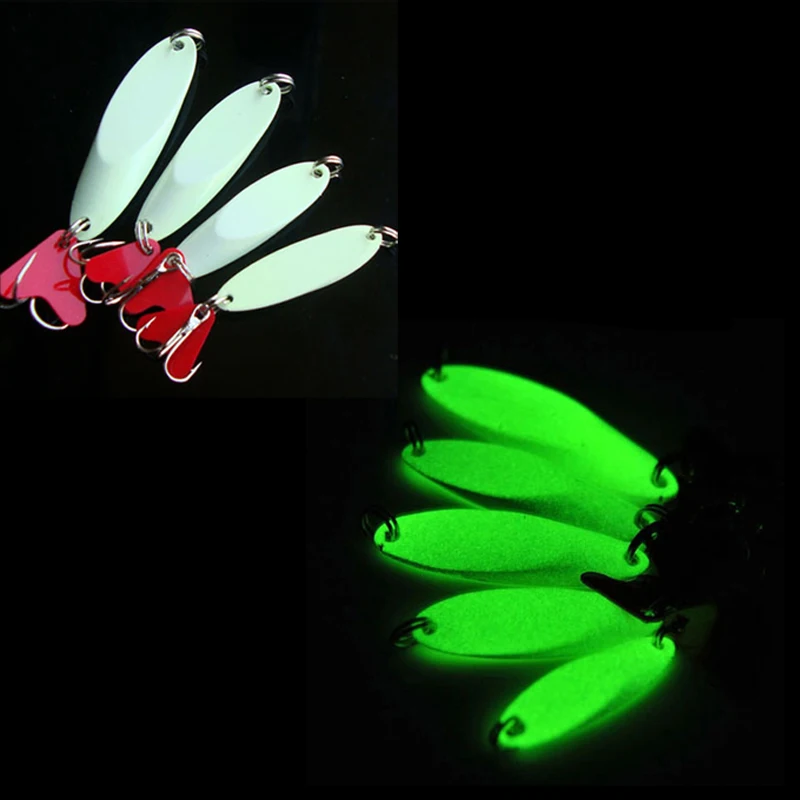 Комплект из 2 предметов ночная рыбалка Световой ложка приманка с тройным крючком