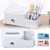 plastic tissue box with 2 compartments baby wipes holder storage box dispenser tissue storage case office home desktop organizer