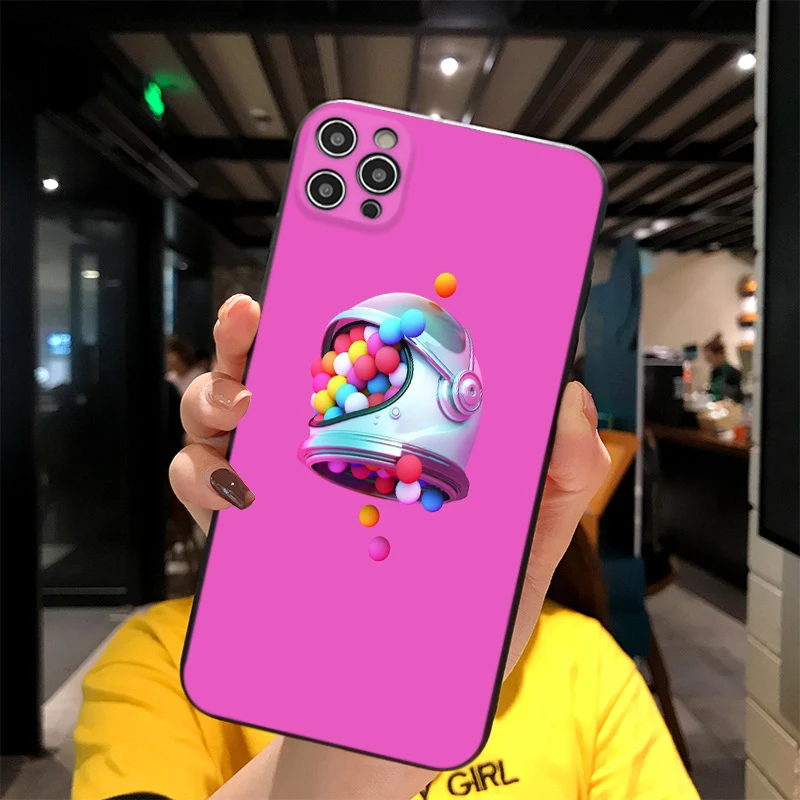 

For iPhone Bubble Astronaut Print Soft Matt Apple Case 6 7 8 11 12 Plus Pro X XR MAX 2021 Cover