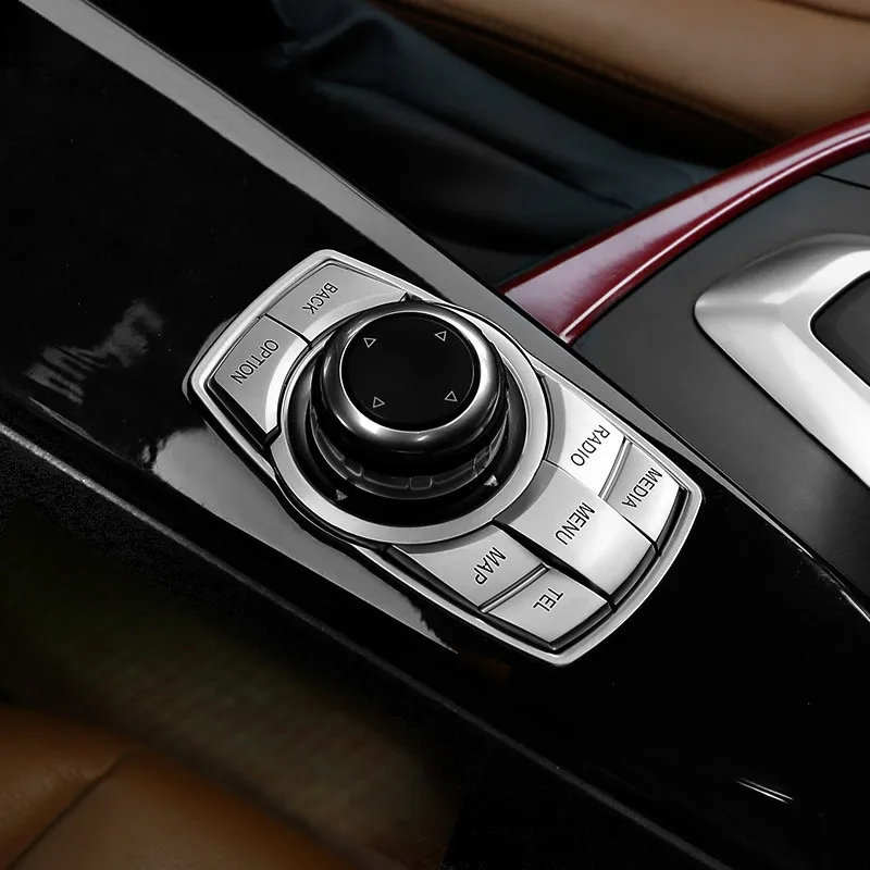

Chrome Gearshift Multimedia Buttons Decoration Frame Cover Sequins For BMW F30 F32 F34 Car Styling Headlight Button Stickers