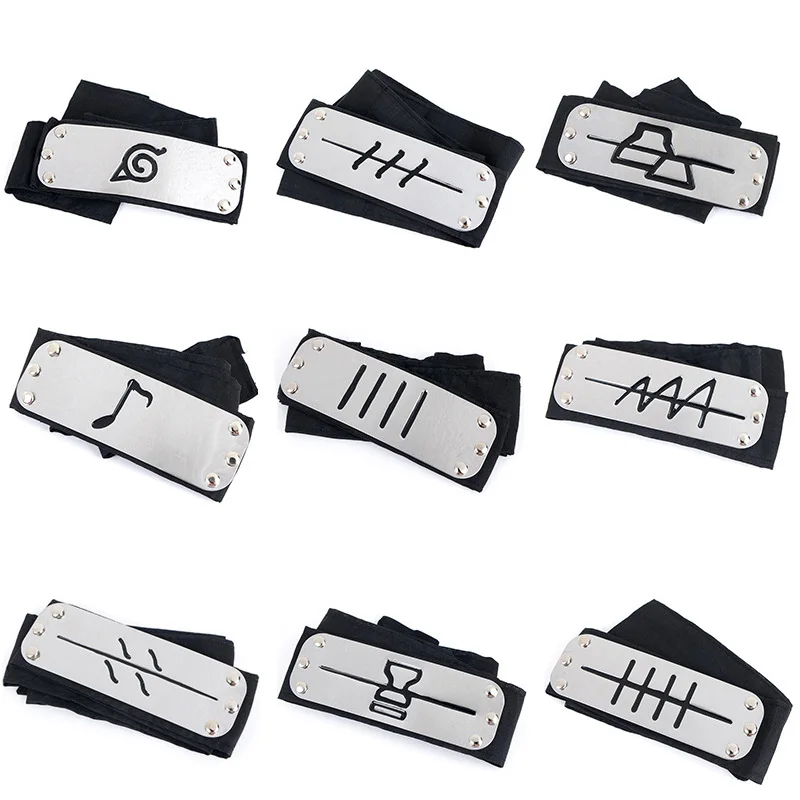 

Anime Headband Leaf Village Logo Konoha Uchiha Itachi Kakashi Bandage Akatsuki Members Cosplay Costume Accessories Free shipping