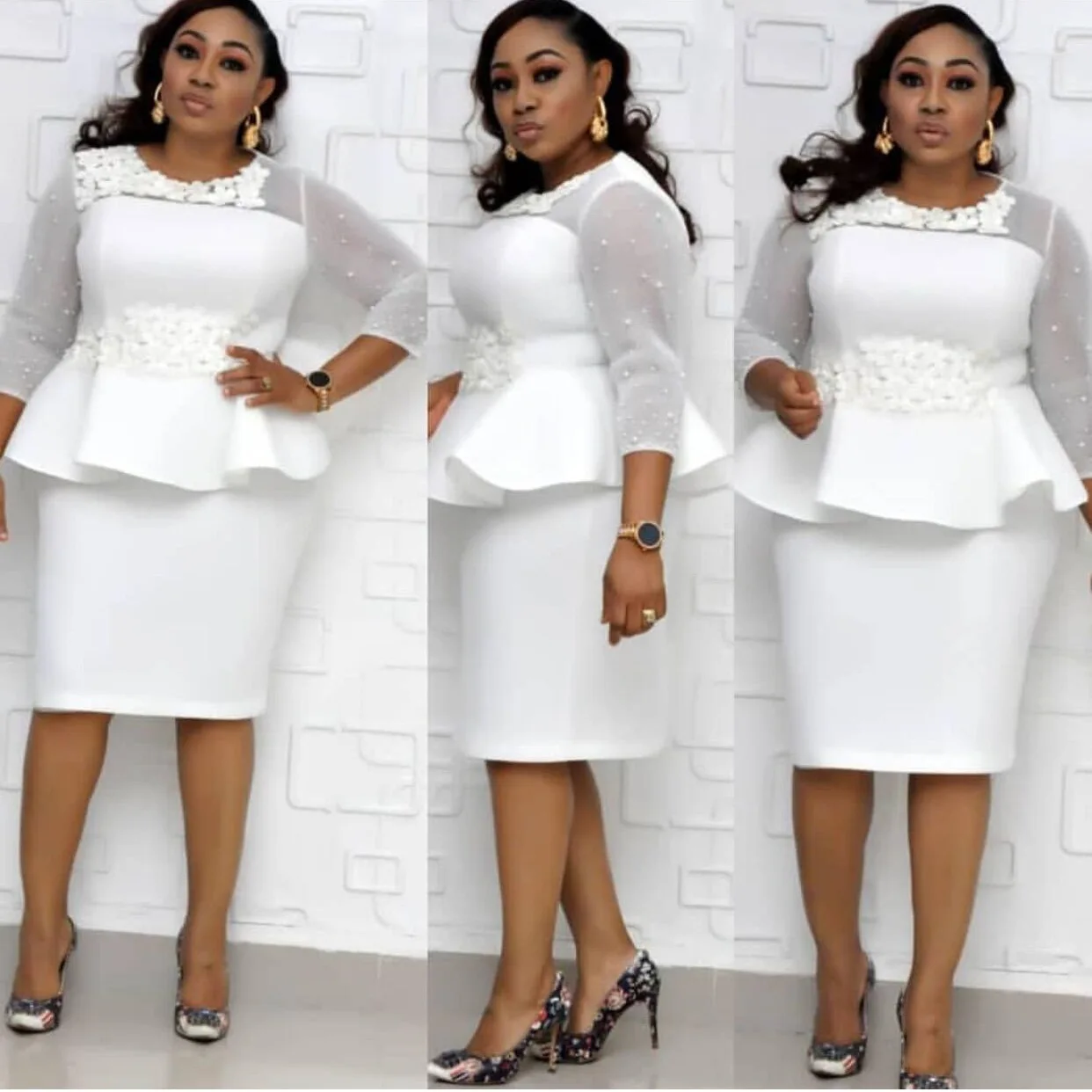 Африканское платье-карандаш из двух частей с аппликацией | Тематическая одежда и