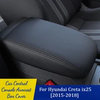 auto center console cover pad for hyundai creta ix25 2015 2016 2017 2018 car armrest cover protector car armrest seat box cover