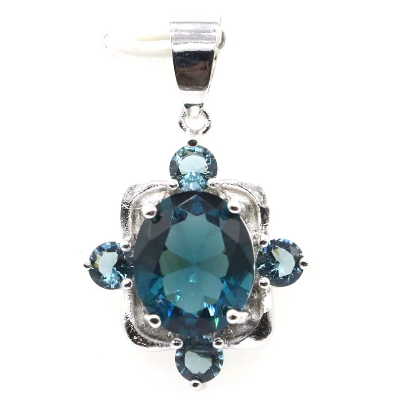 31x19 мм милый тёмно Лондонский синий топаз для женщин ювелирные изделия