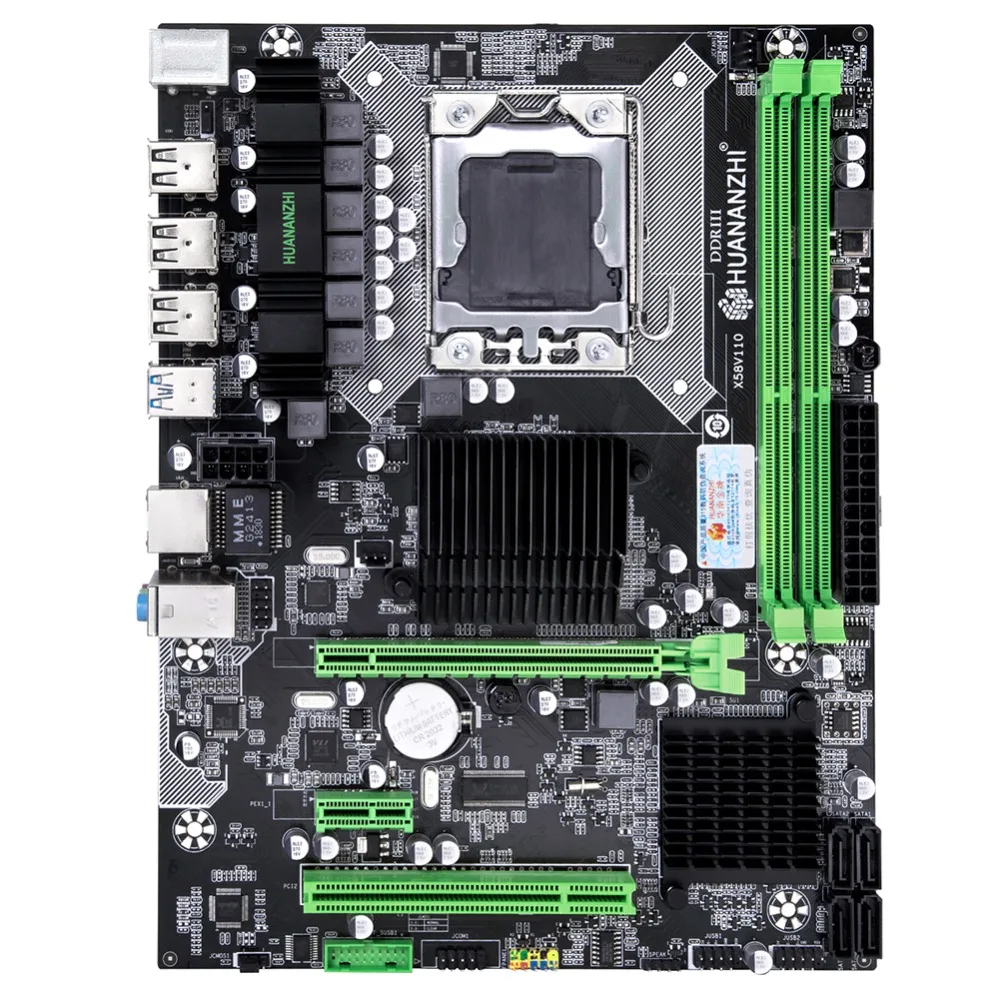 Материнская плата HUANANZHI X58 Pro LGA1366 с ЦП Xeon W3580 3,33 GHz 6 тепловых кулеров ОЗУ 16G(2*8G) GPU GTX750TI 2G видеокарта