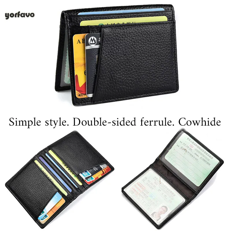 Мужские кошельки с держателем для карт винтажный черный короткий кошелек