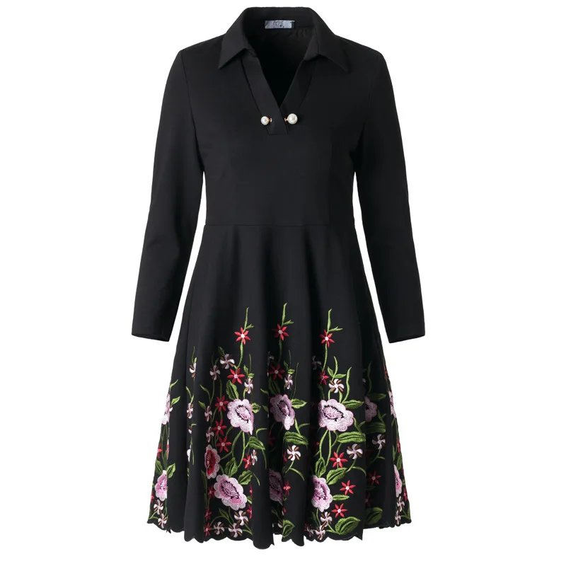 

dress High street Vintage 3XL Spring 2021 new Superior quality Women Christmas lady Party Dress winter A Line Embroidery dresses