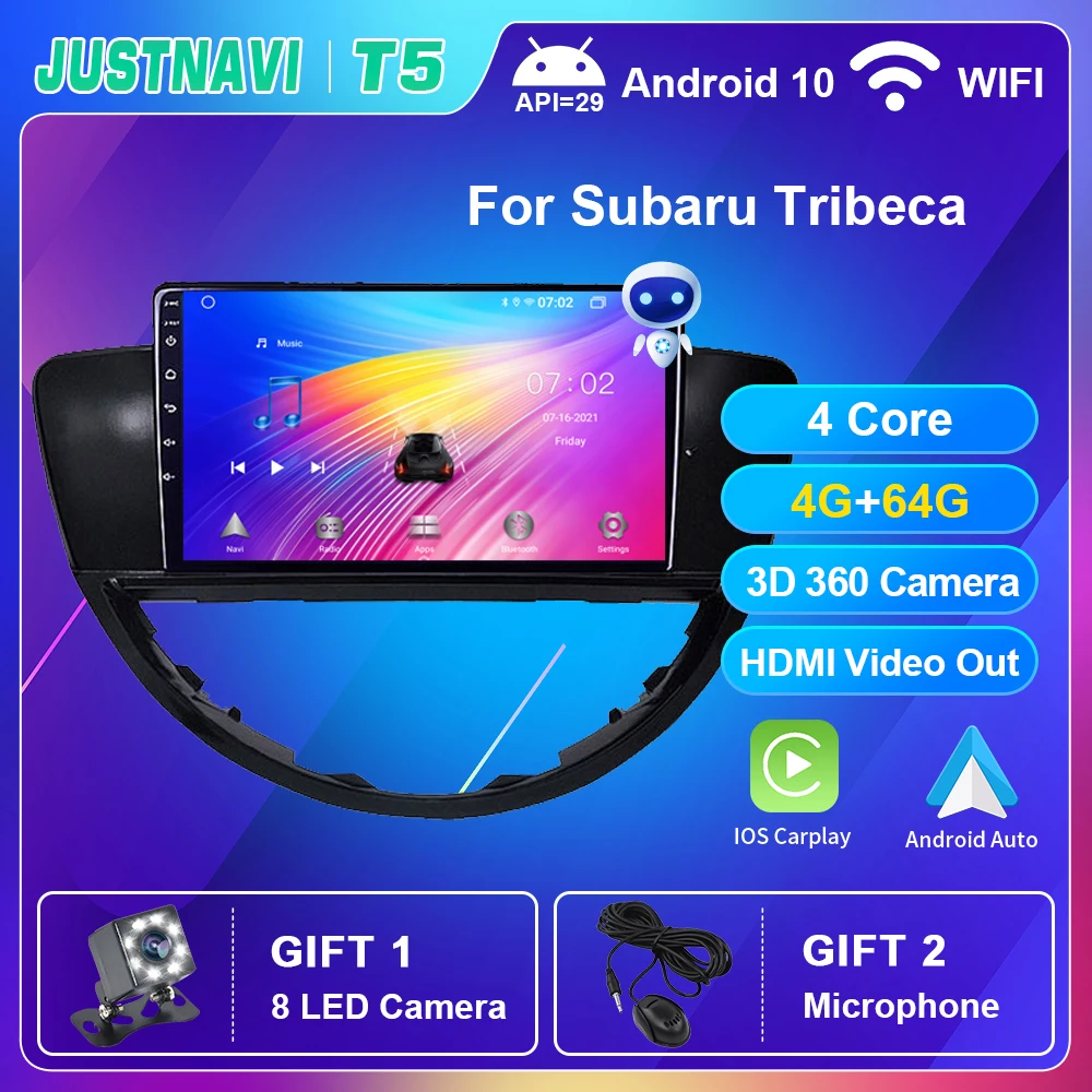 

WIFI Car Radio For Subaru Tribeca 2007-2011 Android 10.0 Multimedia Video Player DSP GPS Navigation 360 View 4G 64G No DVD 2din
