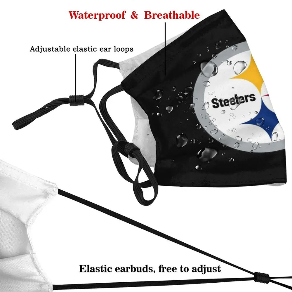 Steelers-Питтсбург модный принт многоразовый смешной Pm2.5 фильтр рот маска для лица