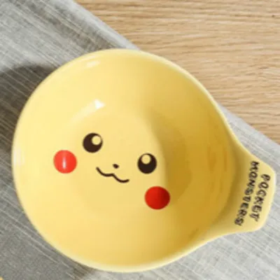 C-bowl Pikachu ceramic cup milk mugcreative cartoon water cup monster bowl dishes Pocket Monsters cutlery set Funny strange gift CL0931 - Цвет: C-bowl