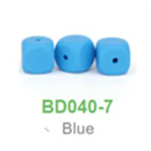 Chenkai-Cuentas cuadradas de silicona para chupete de beb&eacute;, sin BPA juguete sensorial, 13mm, abalorios para morder, joyer&iacute;a, accesorios de regalo, 100 Uds.-3
