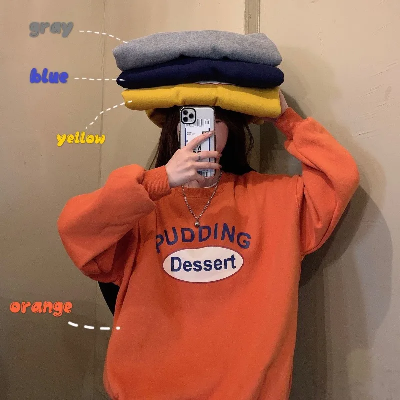 

Fashion Sweater Female Autumn Winter Clothing Harajuku Oversized Pullover Fleece Thick Sweatshirts Women's Long Sleeve Hoodies