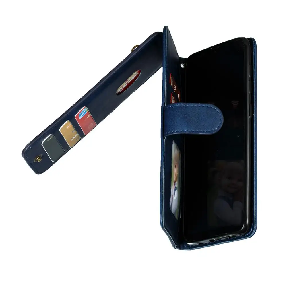 Девяти карт кожаный бумажник чехол для samsung A70 A50 A40 A30 A20 A10 M20 A20S A20E A10S A7 2018 A8 Модный