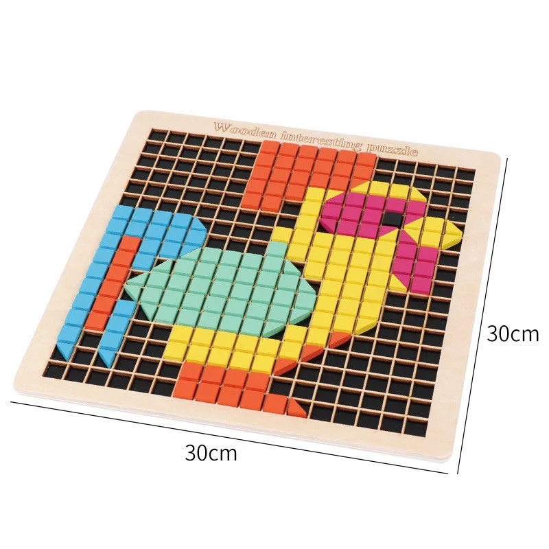 370 шт./компл. детская деревянная игрушка Монтессори с переменными пикселями