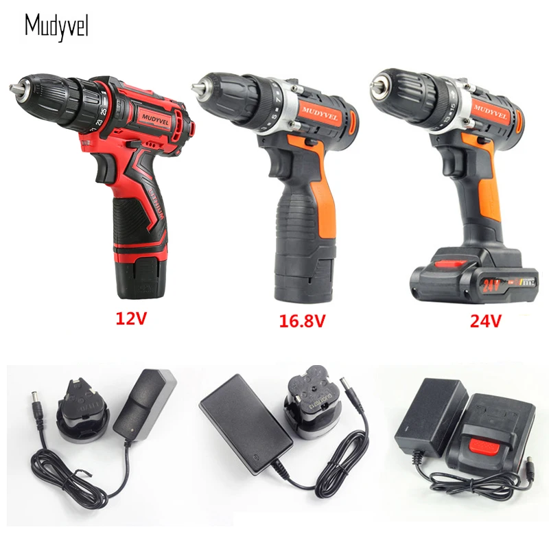 Cordless Drill 12V 16.8V 24V Optional 3/8 inch 2 speed Power Tools Flexible shaft Screwdriver Dremel Rechargeable