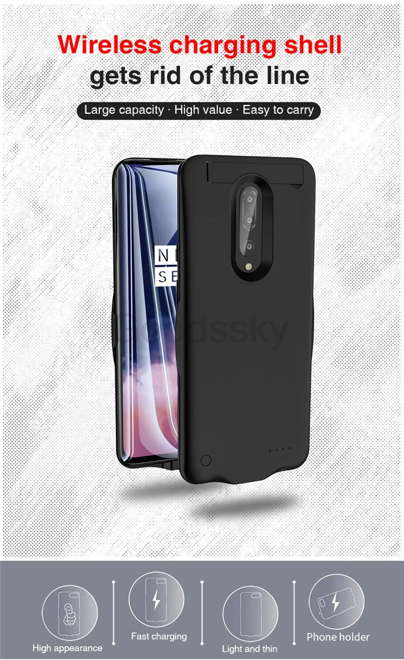 Тонкий чехол для зарядного устройства для Oneplus 7 T, внешний аккумулятор, запасная задняя крышка для One Plus 7T Pro 1+ 7 T, задняя крышка с зажимом для аккумулятора, чехол для телефона s