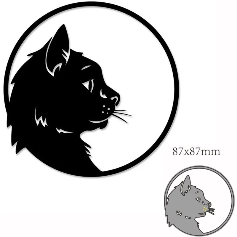 Металлические Вырубные штампы форма животное кошка украшение для скрапбукинга
