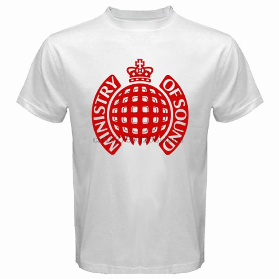 Новая белая мужская футболка с логотипом министерства звуковых танцев музыки