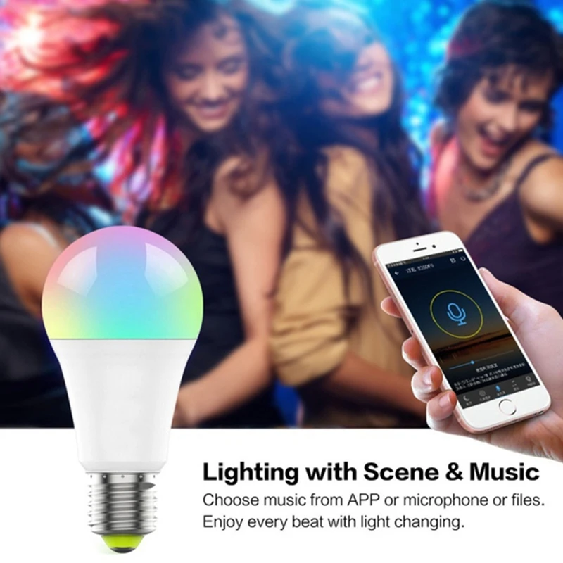 

Smart Light Bulbs LED Ampoule E27 B22 Lamp Bulb RGB WIFI/IR Remote Control 20w Magic 16M Color Dimmable Alexa Google Assistant