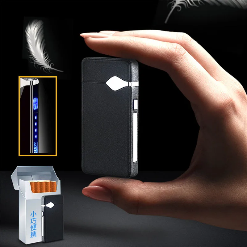 Электрическая зажигалка с подключением к USB ветрозащитная плазменная двойная дуговая электронные зажигалки новинка сенсорная пожарная Зажигалка гаджеты для мужчин