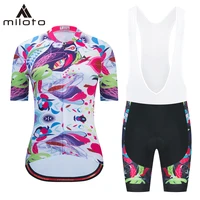 miloto pro cycling sets women summer mtb cycling clothing breathable triathlon road mountian bicycle clothes bike wear skinsuit