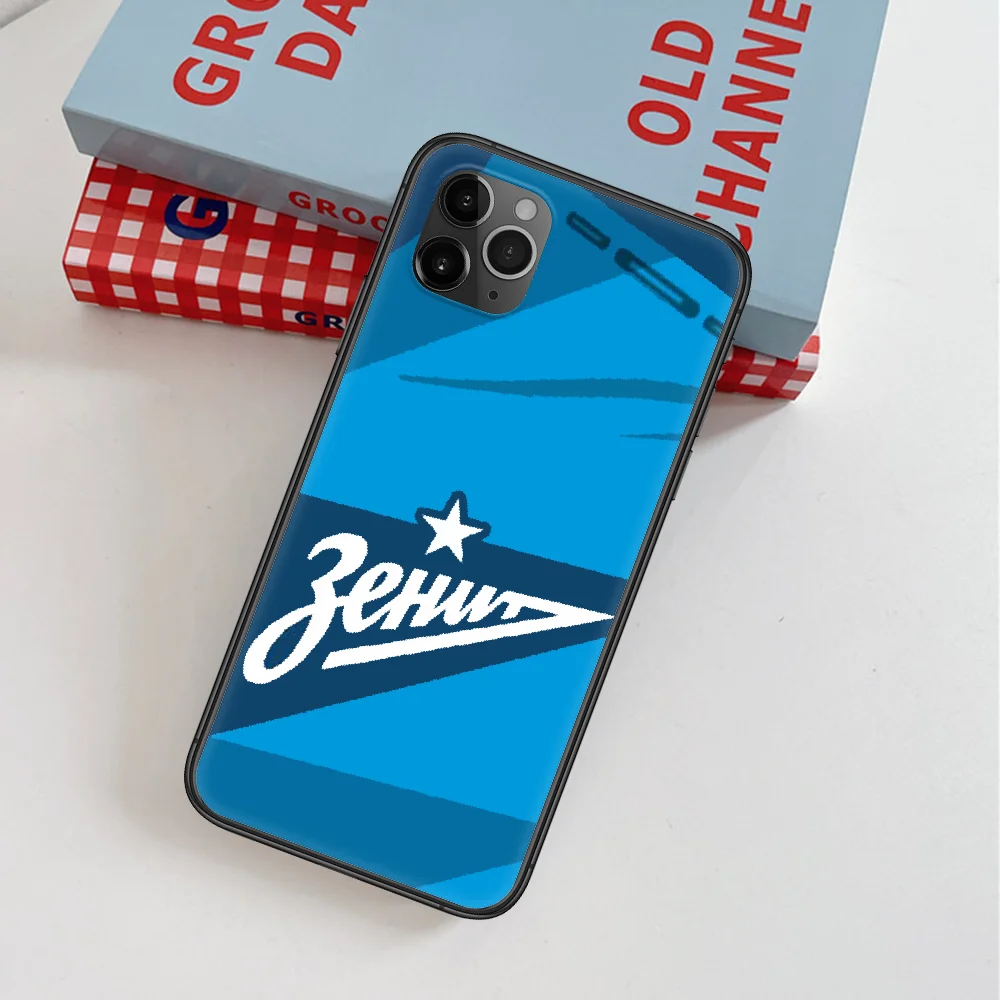 

Zenit Saint Petersburg Soccer Phone Case For IPhone 4 4s 5 5S SE 5C 6 6S 7 8 Plus X XS XR 11 12 Mini Pro Max 2020 black Cover