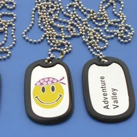 Manufacturers customize metal dog tags with silicone frame hot sale printed zinc alloy dog tags