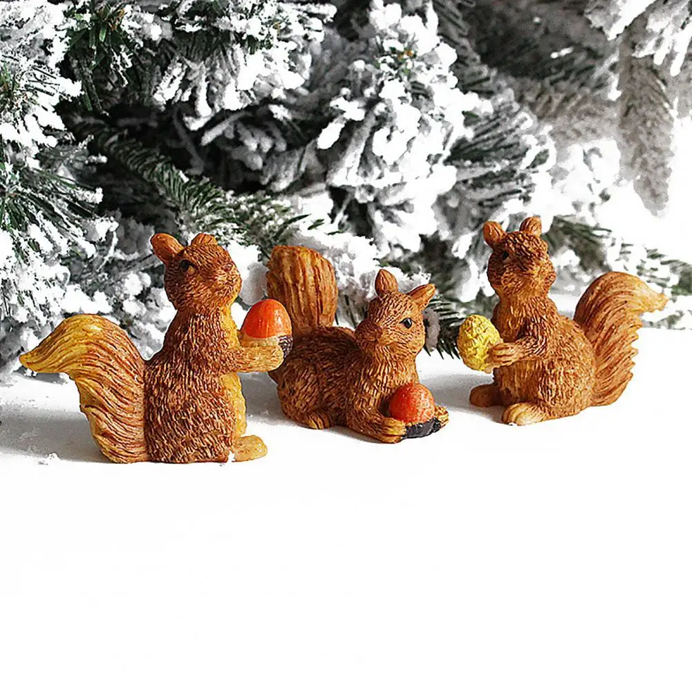 

Sturdy Practical Handicraft Exquisite Squirrel Statue Craft Squirrel Figurine Innovative for Desktop