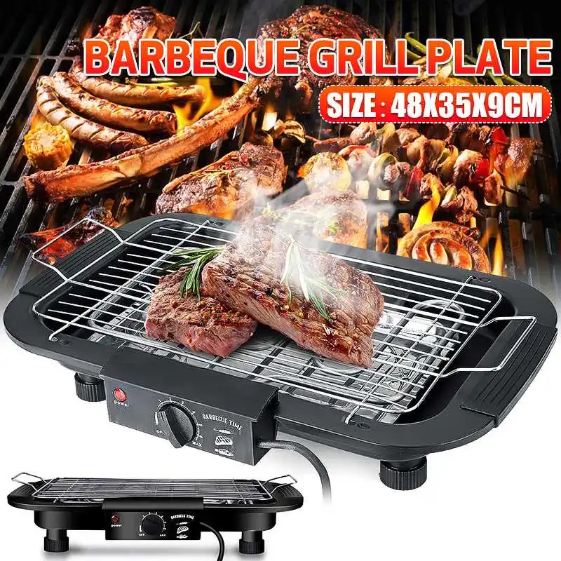 

Smokeless Electric Pan Grill BBQ Stove Non-Stick Electric Griddle Barbecue Temperature Control 220V Portable for Home Outdoor