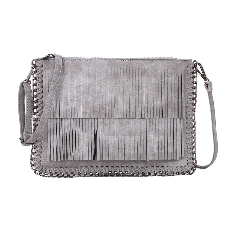 

Retro Tassel Chains Cluth Bag for Women Designer Women Shoulder Bags Luxury Suede Pu Leather Crossbody Messenger Bag Ipad Purses