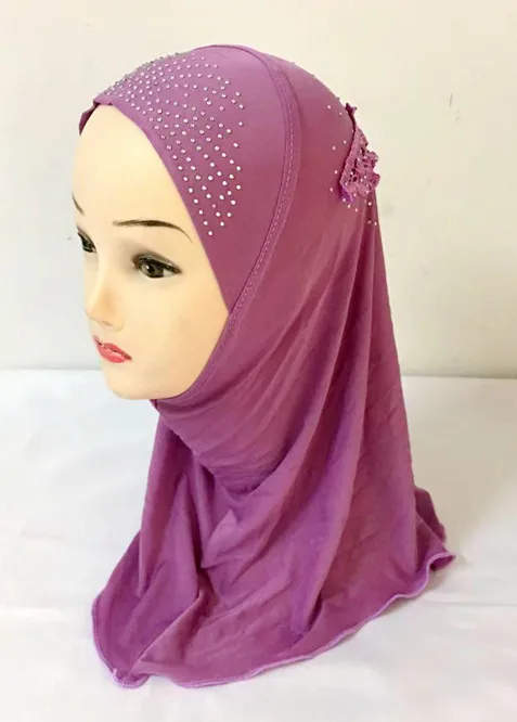 Tassel Lavender Мусульманский красивый хиджаб для девочек, исламский шарф в арабском стиле, шали с цветочным узором - Цвет: Tassel Lavender