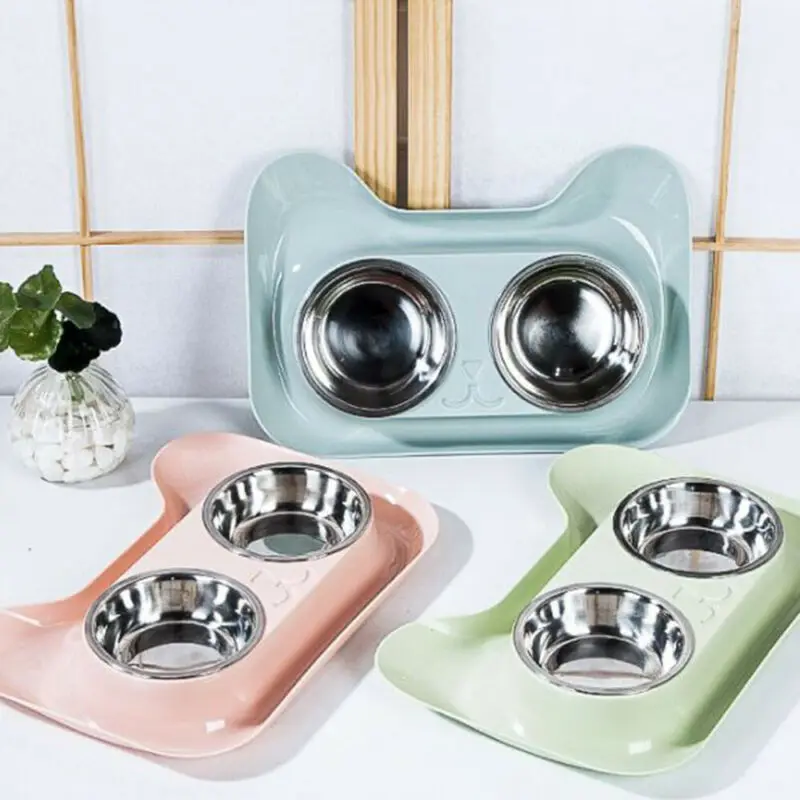 Pet Нескользящие корма из микрофибры кормушка для собак кошек Еда воды двойной