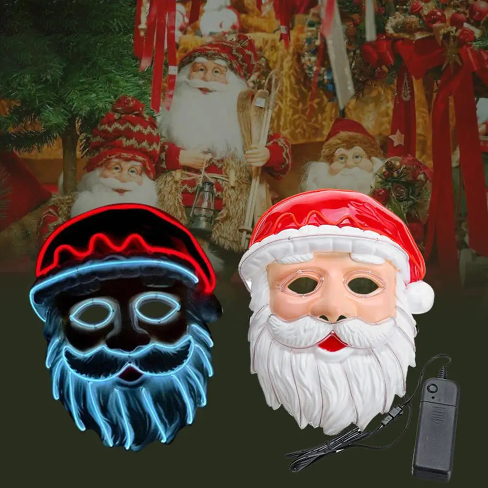 Маска Санта Клауса светодиодный свет маска холодный для фестиваля вечерние