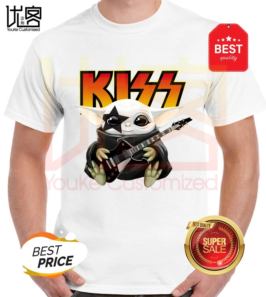 Новая рубашка детская футболка с надписью Звездные войны yoda hug guitar kiss band для