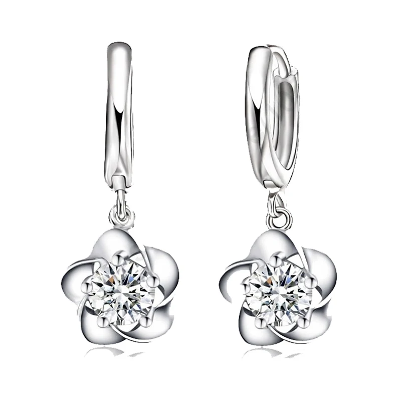 Милый классический ювелирные изделия для женщин Свадебные рычаг петли серьги из