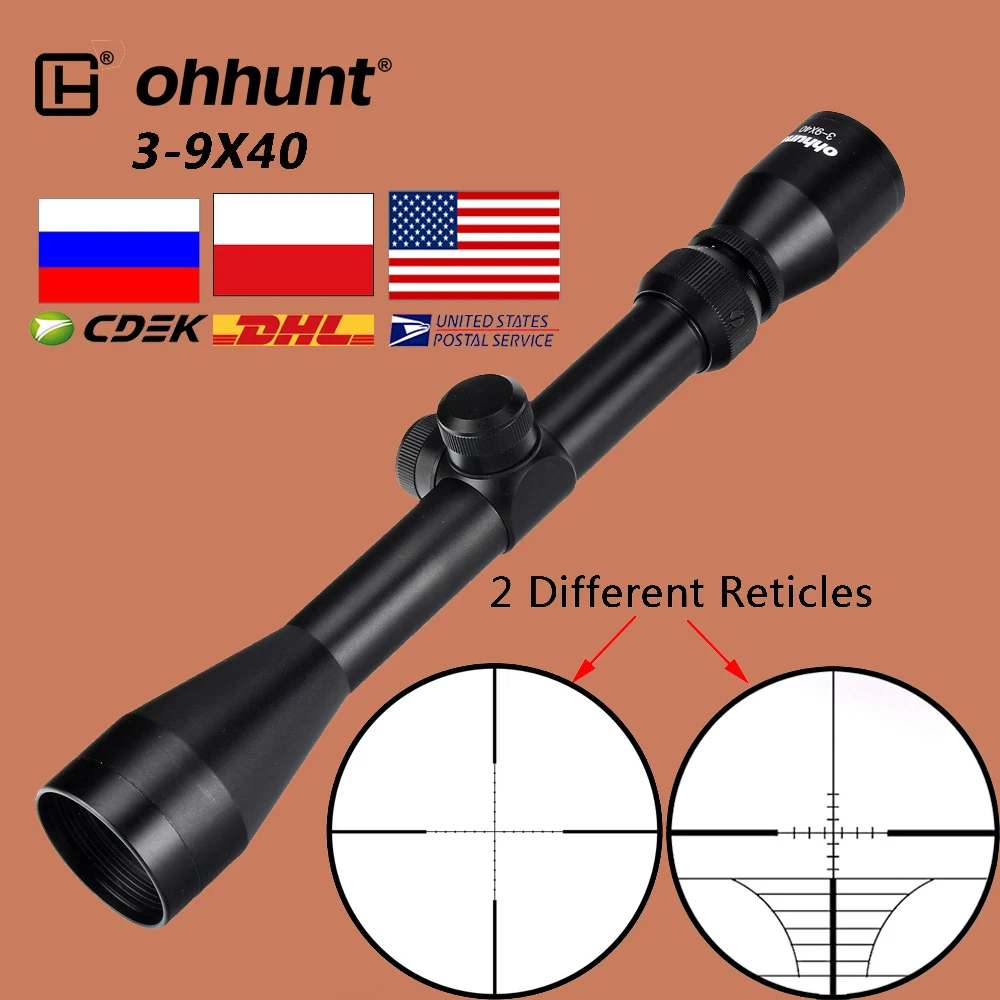 

ohhunt 3-9X40 Hunting Optical Sights RifleScope Rangefinder Reticle Crossbow or Mil Dot Rifle Scope For .177 .22 Caliber Airguns