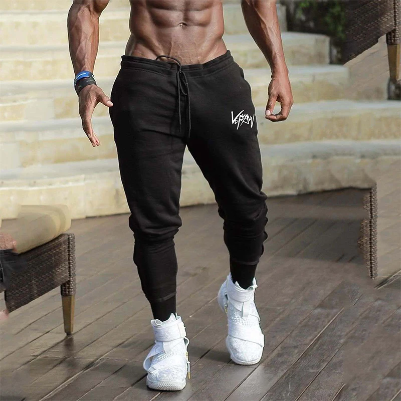 Men's Pants Fitness Skinny Trousers Spring Elastic Bodybuilding Pant Workout Track Bottom Pants Men Joggers Sweatpants mens running pants