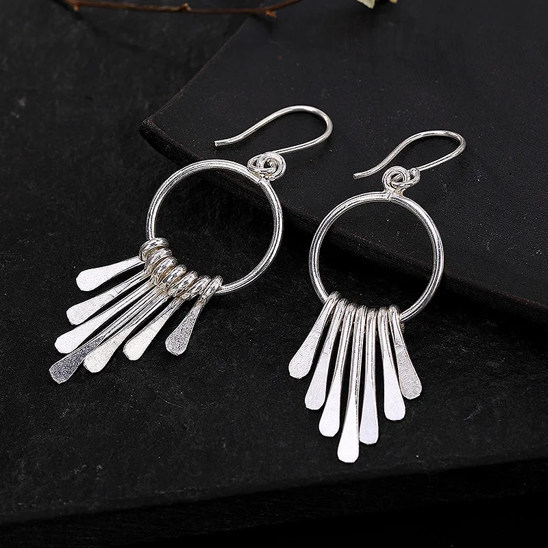 Серебряные ювелирные изделия 925 пробы серебряные серьги популярный этнический