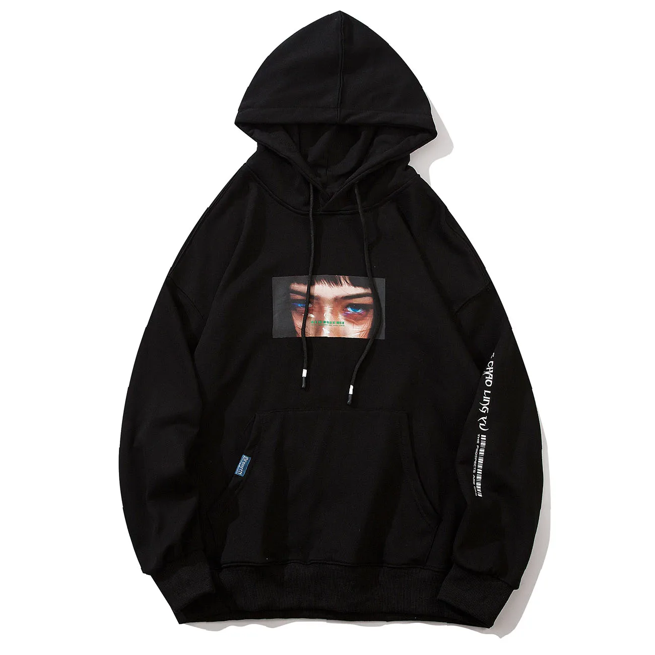 LACIBLE свирепый волк с принтом глаза в стиле Харадзюку толстовка мужская уличная