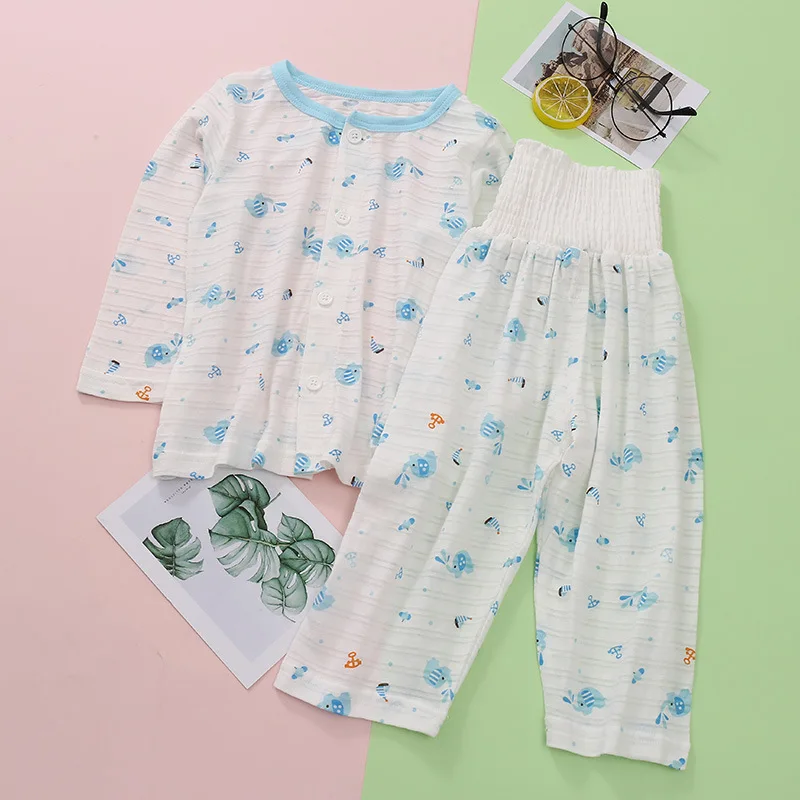 

2 Pcs Summer Baby Boys Girls Pajamas Set 24M-4yrs Suit Children Kids Print Sleepwear Lounge Wear Cotton Girls Long sleeve Set