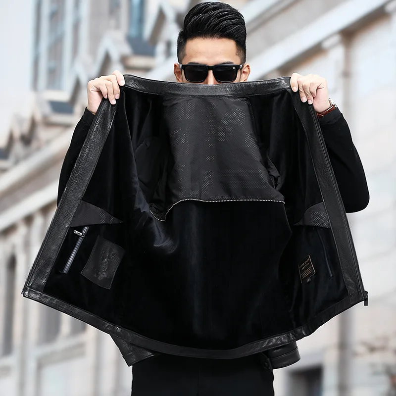 

head layer deer skin semi integrated leisure short leather jacket spring and autumn new manufacturers direct sales