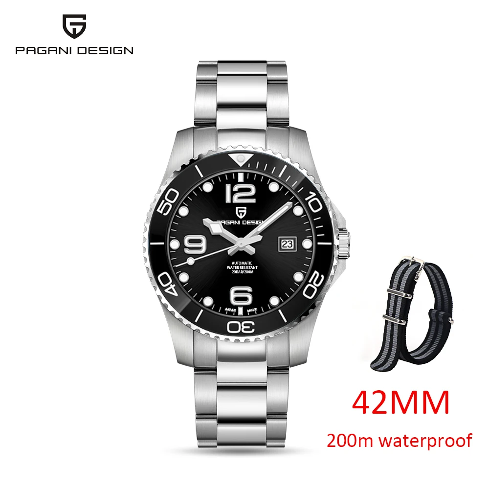 

2021 New Pagani Design Top Brand Men's Mechanical Watch Sapphire Stainless Steel 200m Waterproof Luxury Automatic Watch Relogio