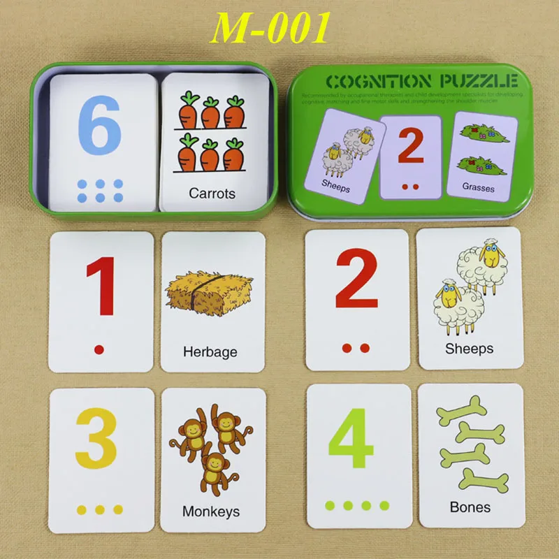 M-001 Digital style Пазл детские игрушки для детей, карточки, бумага, совпадающая игра, когнитивные карточки, автомобиль, фрукты, животные, жизнь, набор, пара, отрезная игрушка - Цвет: M-001 Digital style