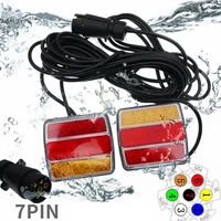 set 12v 25led truck trailer tail towing turn signal light rear indicator brake reflector number plate lamp 10m cable waterproof