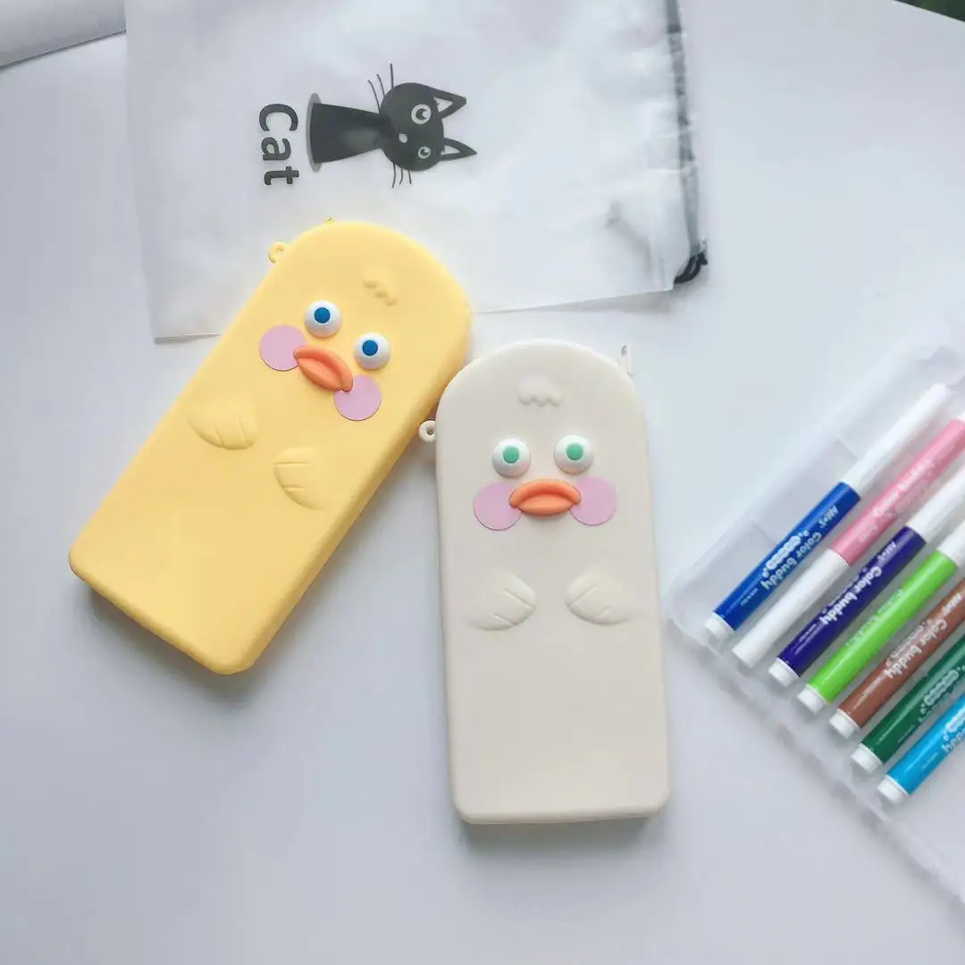 Korean version of cartoon ghost funny duck For Huawei Samsung XiaoMi student pen cosmetics pencil bag multi-function coin purse |