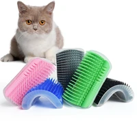 pet cat self groomer for cat grooming tool hair removal comb dogs cat brush hair shedding trimming massage device with catnip