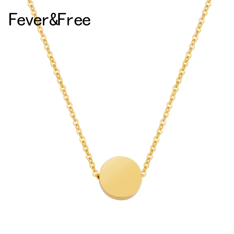 Fever & Free нежное маленькое круглое золотое ожерелье из нержавеющей стали для